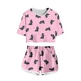thumbnail image 2 of Krdevn Kids Dinosaur Print 2 Piece Outfit Short Sleeve Crop Top and Shorts Set,13-14 Years, 2 of 3
