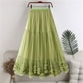 thumbnail image 2 of Sngxgn Women's Summer Solid Split Hem Mini Skirt(Green,One Size), 2 of 3