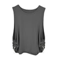 thumbnail image 4 of Aihuaihua Side Armhole Tank Tops for Women, Workout Sport Athletic Yoga Running Gym Loose Crop Sleeveless Shirts Dark Gray L, 4 of 7