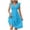 Blue, variant on GDREDA Elegant Women's Mid Length Casual Dress with Lace Jacquard and V-Neck Hollow Out Design for a Black,S