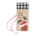 thumbnail image 3 of Funda navideña para botella de champán con diseño de rejilla de Papá Noel, funda para bolsa, regalos de Navidad para fiesta, rejilla blanca y negra, 3 of 10