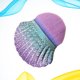thumbnail image 2 of 1 pincel de base con forma de concha creativa, pincel de maquillaje multifuncional portátil, herramienta de belleza cosmética (color aleatorio), 2 of 5