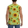thumbnail image 4 of Goofa Sunflower Leaves Printed Men's Sleeveless T-Shirt - Athletic Gym Workout Tank Top for Men - Moisture-Wicking, UPF 30+ Quick-Dry Muscle Tee-X-Large, 4 of 8