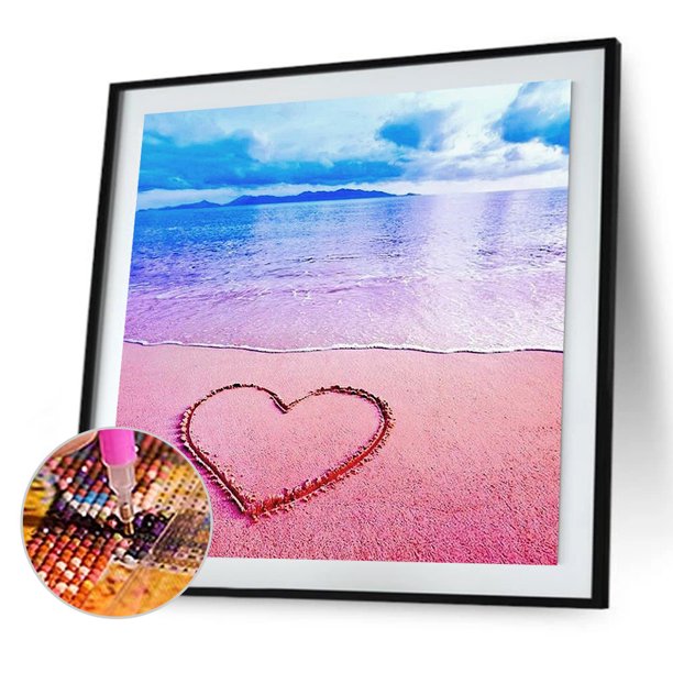Cuadros Decorativos 5D bricolaje taladro cuadrado completo diamante pintura playa Kit hogar decoración arte artesanía Wdftyju embutido en tela