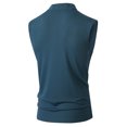 thumbnail image 4 of XFeng Men's Ribbed Sleeveless Henley Tank Top, Stand Collar Casual Muscle Shirt, 4 of 7
