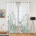 thumbnail image 2 of Sage Green Spring Floral Kitchen Curtains Window Panels, Watercolor Elegant Pastoral Flowers Insulated Window Treatment Curtain, Grommet Curtains for Bedroom/Living Room/Bathroom, 2 Piece 42"Wx84"L, 2 of 8