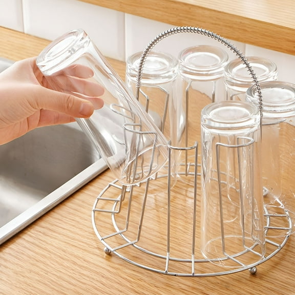 ACDANC Cup Drying Rack Stand,Cups Drinking Glass Holder,Non-Slip Steel Mug Drainer Organizer,Glass Cup Stand,Tumbler Dryer Tree for Kitchen,Countertop