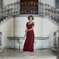 thumbnail image 4 of Alex Evenings Long Cold Shoulder Dress, Mother of The Bride, Formal Events, Dress (Women's), 4 of 4
