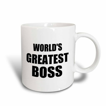 3dRose Worlds Greatest Boss. black text. great design for the best boss ever, Ceramic Mug,