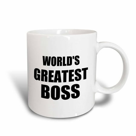 - 3dRose Worlds Greatest Boss. black text. great design for the best boss ever, Ceramic Mug, 11-ounce