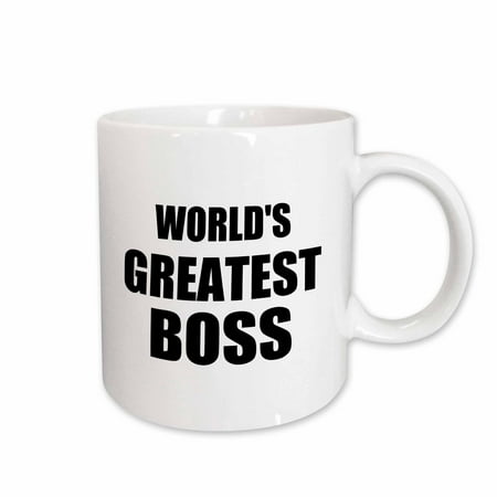 3dRose Worlds Greatest Boss. black text. great design for the best boss ever, Ceramic Mug,