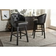 thumbnail image 4 of Baxton Studio Avril Modern and Contemporary Brown Faux Leather Tufted Swivel Barstool with Nail heads Trim (Set of 2), 4 of 4