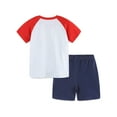 HILEELANG Toddler Boy Summer Short Sets Outfits Cotton CrewNeck Red