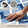 thumbnail image 6 of ODIKA 4'x6' Blue Denim Geometric Design Washable Area Rug Modern Zigzag Pattern with Pixel Art Flair Non-Slip, Chair-Friendly, Flatwoven for Home Office, Under Desk, 6 of 7