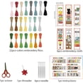 thumbnail image 2 of 6 Set Cross Stitch Bookmark Kit - Cute Stamped Embroidery Bookmarks with Instructions - 8''x2.4'', 2 of 9