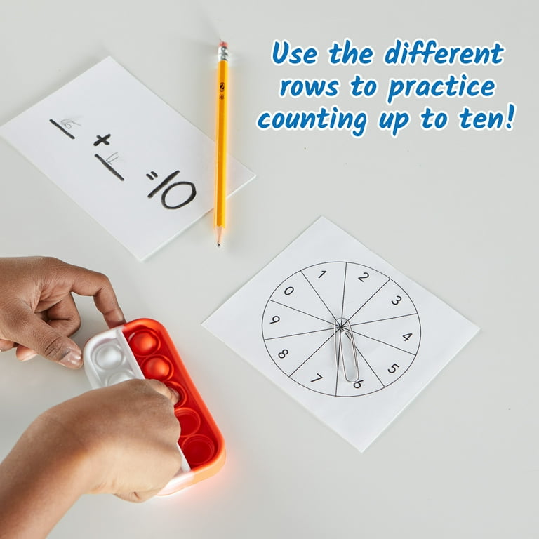 hand2mind Ten Frame Sensory Bubble Poppers, Push Pop Fidget Toy