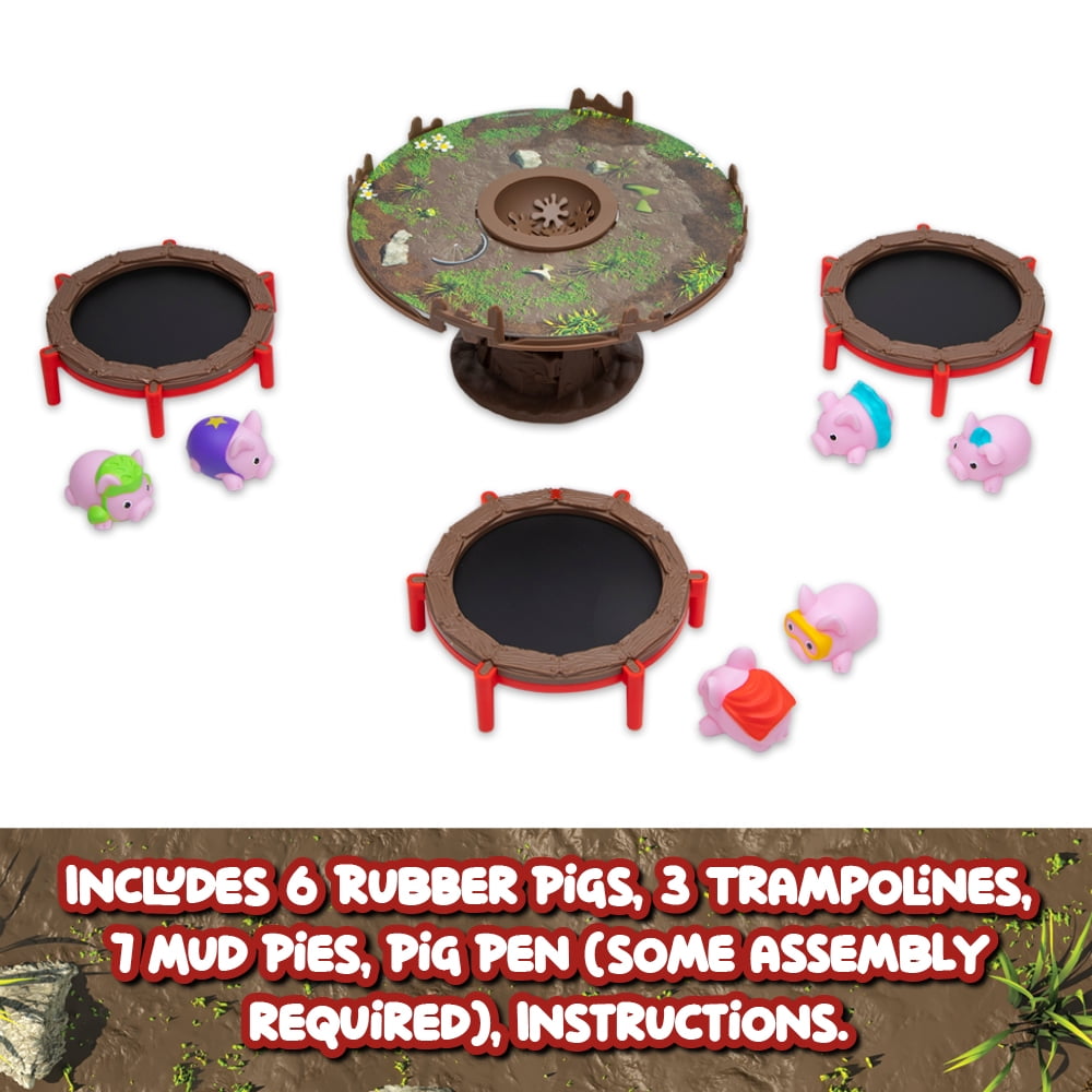 PlayMonster Pigs on Trampolines, Family Board Game, 2 to 3 Players, Children Ages 6+