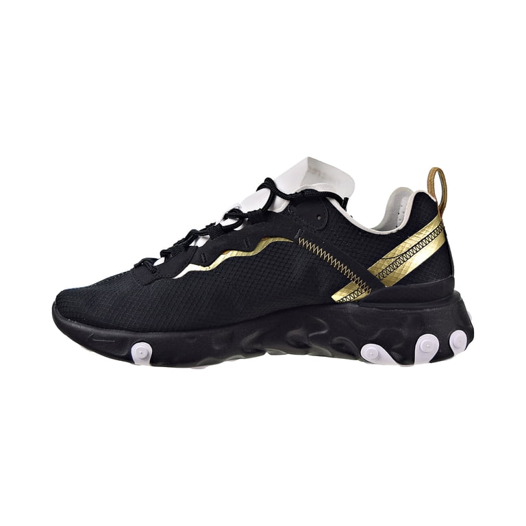 Nike Mens React Element 5S SE CT1590-001 Size 8.5 Black Gold Athletic Sneakers NIKE REACT ELEMENT 55 BLACK METALLIC GOLD WHITE - CT1590-001  main image 2