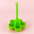 thumbnail image 2 of Bandeja para huevos al vapor de silicona de 5 orificios para alta temperatura, utensilios complementarios para alimentos de calidad alimentaria, color verde, 2 of 8