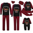 thumbnail image 1 of Pijama familiar navideño a juego Conjunto de pijama largo negro de perro salchicha a través de la nieve, 1 of 3