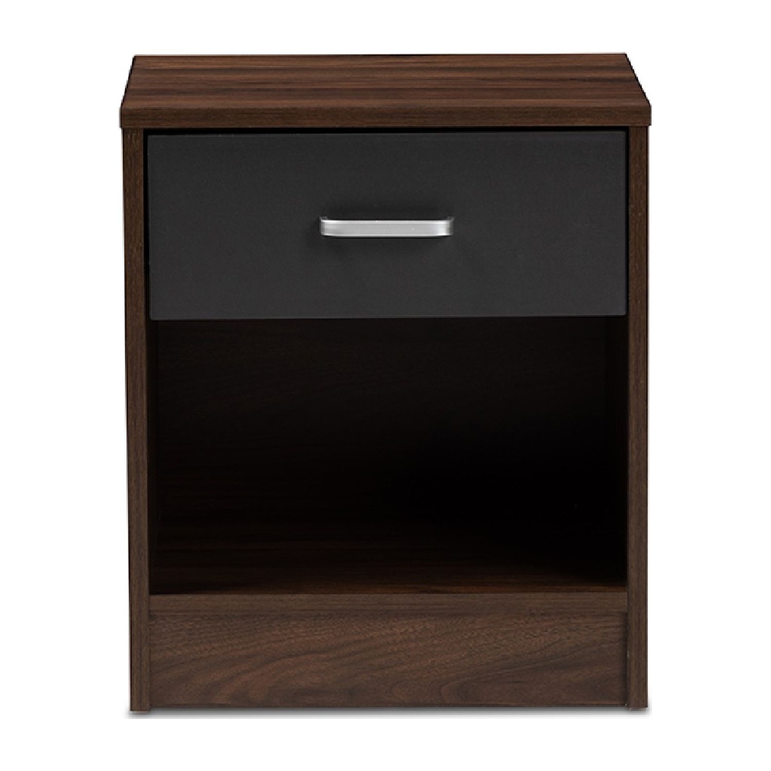 Baxton Studio Hansel Modern and Contemporary 1-Drawer Dark Brown and Dark Grey Finished Nightstand - image 5 of 7