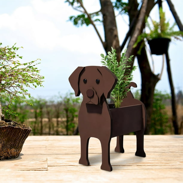Herramientas y mejoras para el hogar Arte de jardín Manualidades Perro Maceta Almacenamiento Decoración de jardín Maceta de plantación artística