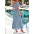 thumbnail image 2 of Vestido PRETTYGARDEN 2025 Maxi con Mangas Abullonadas y Ojalillo Gris Azul Talla L, 2 of 8