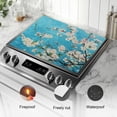 thumbnail image 4 of Silicone Stove Mat for Glass Top Stove, Blossoms Against Turquoise Background Electric Stove Cover Mat, 28 x 20 Inch Heat - Resistant Gas Gtove Burner Covers Glass Stove Top Protector, 4 of 4
