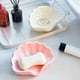 thumbnail image 2 of Jabonera con forma de concha, bandeja de jabón compacta de plástico con función de drenaje automático, jabonera para baño, 2 of 8