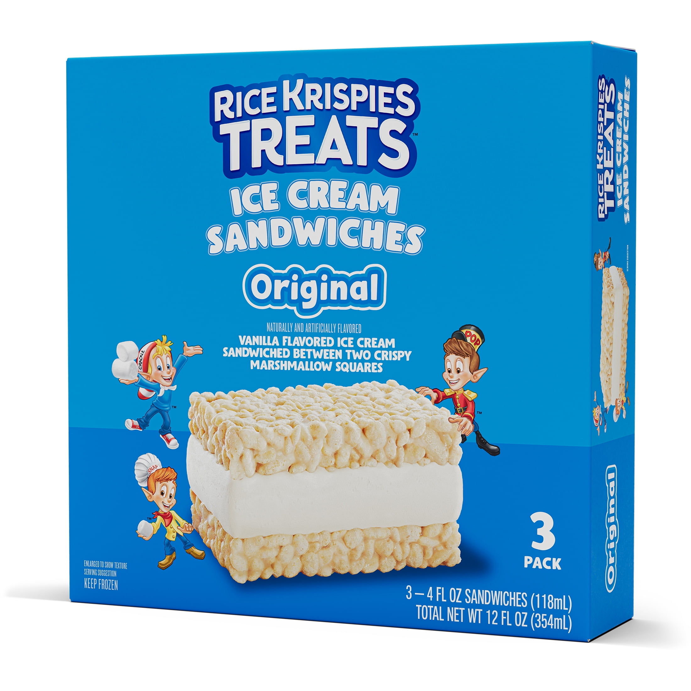Rice Krispies Treats Original Ice Cream Sandwiches, 4 fl oz, 3 pack (Frozen)