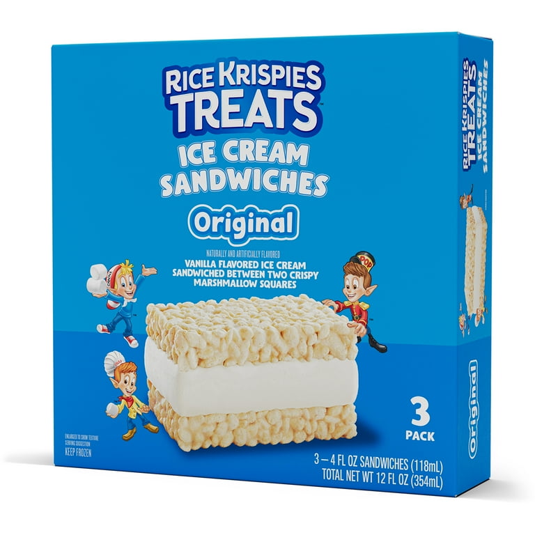 Rice Krispies Treats Original Ice Cream Sandwiches, 4 fl oz., 3 Pack (Frozen)