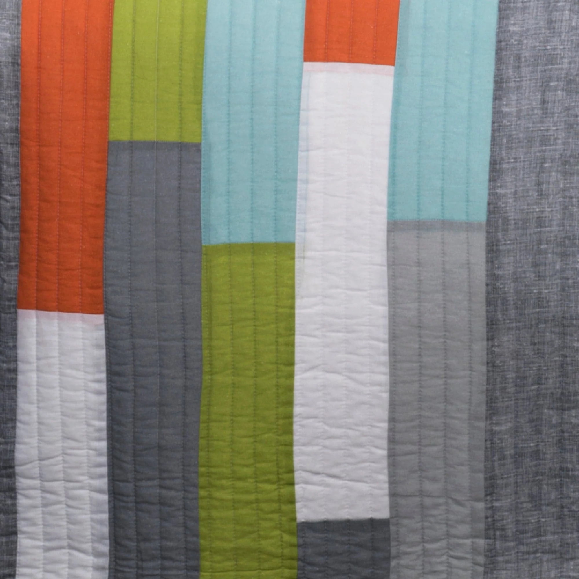 Lush Decor Shelly Orange and Blue Stripe Cotton Quilt Set