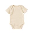 thumbnail image 2 of GobdXE Ribbed Short Sleeve Baby Solid Bodysuit Soft Cotton Snap Crotch Basic Onesie Size:6-12 Months, 2 of 4