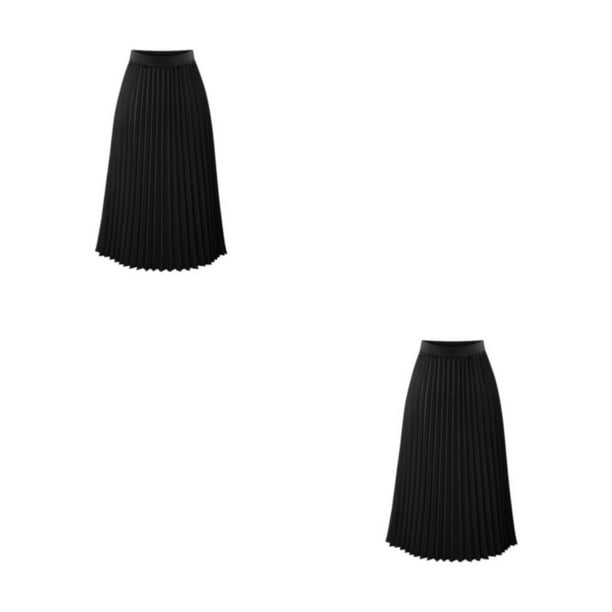 Qarigey plisada de tela cómoda para mujer - midi elegante y con estilo Faldas largas negra larga negra s 1 negro s,1 2Conjunto