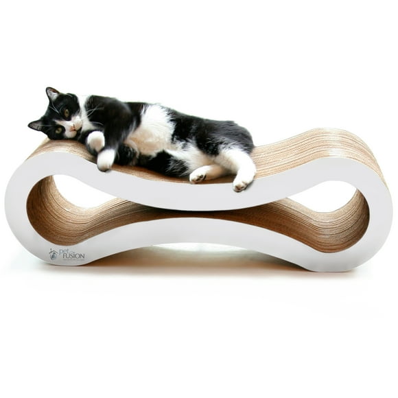 PetFusion Ultimate Cat Scratcher Lounge, Large, Cloud White (PF-CL3)