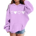 thumbnail image 2 of Girl Hoodie Valentines Sweatshirt Long Sleeve Heart Sweatshirt Crew Neck Pullover Sweatshirt 7-8 Years Girl Clothes, 2 of 4