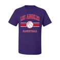 thumbnail image 2 of Wild Bobby City of Los Angeles LAR Basketball Fantasy Fan Sports Men's T-Shirt, Purple, Large, 2 of 5