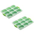 thumbnail image 1 of Oleegame 2PC Tin Foil Roll 9 Grids Multi Color Kitchen Silicone Oval Cake French Bread Baking Pan Non Stick Kitchen Utility Green, 1 of 4