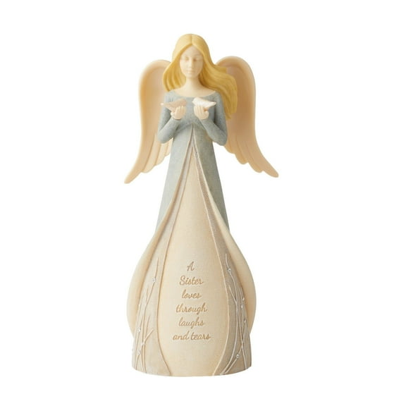 Enesco Foundations Sisters Angel Figurine 7.5in H Crystal Accent