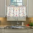 thumbnail image 2 of Yayeee Kitchen Curtains Tier Pair Light Filtering 27"x24" Rod Pocket Short Cafe Window Panel, Beige Stars, 2 of 7