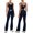 a1-Navy, variant on KPOPLK 2 Piece Workout Sets for Women High Waist Yoga Flare Legging with Color Block Sport Tank Tops for Athletic Gym Outfits Pink M