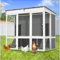 UNBRAND 67'' Extra Large Chicken Coop with Run, Wood Chicken House with 4 Nesting Boxes & Roost Bar for 8-10 Chickens, Outdoor Hen Fence Poultry Pet Cage for Backyard