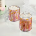 thumbnail image 2 of Yayeee 2 Pack Qtip Holder Bathroom Cotton Swab Canister with Lid Clear Dispenser Set, Flat Yellow Stars, 2 of 6