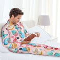 thumbnail image 6 of Naloa Cupcakes and Donuts Men’s Pajamas Set - Long Sleeve Button Down Sleep Shirt and Pajama Bottoms Sleepwear Set-X-Large, 6 of 7