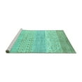 thumbnail image 2 of Ahgly Company Machine Washable Indoor Round Oriental Turquoise Blue Modern Area Rugs, 5' Round, 2 of 4
