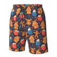 thumbnail image 4 of Salouo Snowman house leaf Pattern Swim Trunks for Men,Men's Hawaiian Bathing Suit Swimsuits Quick Dry Swimming Board Shorts Beach Shorts with Pockets-3X-Large, 4 of 6