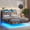 Rustic Brown, variant on VanAcc Full Float Bed Frame with LED Lights and Charger, RGB Smart Storage Headboard, Platform Bed with USB Charger & Cord, Grey