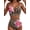 Leopard Print, variant on Women'S 2 Piece High Waisted U Wire Bikini Set Floral Print Crisscross Back Bathing Swimsuit Leopard Print L