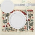 thumbnail image 3 of Ambesonne Rustic Place Mats Set of 4, Floral Woodland Mushrooms, Standard Size, Champagne Dark Coral, 3 of 5