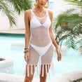 thumbnail image 5 of Alkepwun Cover Ups for Swimwear Women Sexy Openwork Mesh Tank Dress Beach Sleeveless Sheer Cover Up with Tassel Fringe Hem, 5 of 8